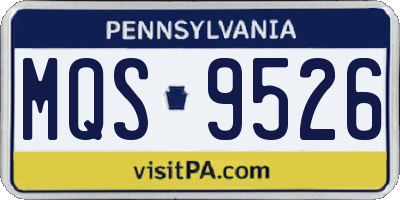 PA license plate MQS9526