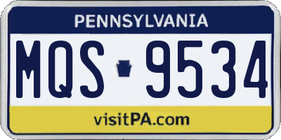 PA license plate MQS9534