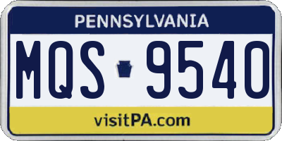 PA license plate MQS9540