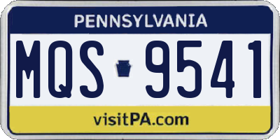 PA license plate MQS9541