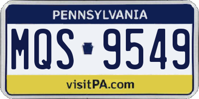 PA license plate MQS9549