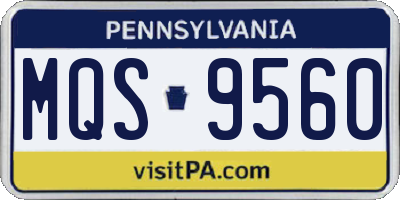 PA license plate MQS9560