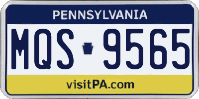 PA license plate MQS9565