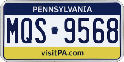 PA license plate MQS9568