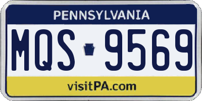 PA license plate MQS9569