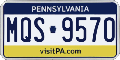 PA license plate MQS9570