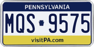 PA license plate MQS9575