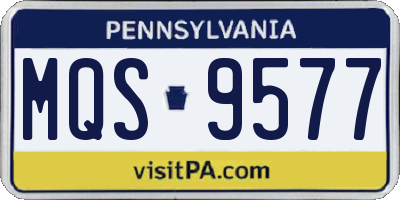 PA license plate MQS9577