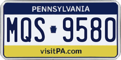 PA license plate MQS9580