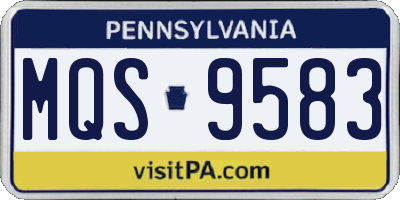 PA license plate MQS9583