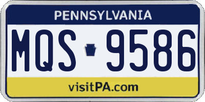 PA license plate MQS9586