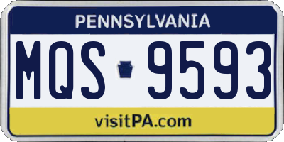 PA license plate MQS9593