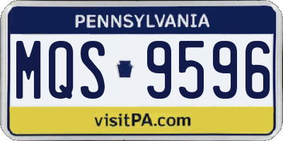 PA license plate MQS9596