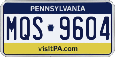 PA license plate MQS9604