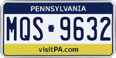 PA license plate MQS9632