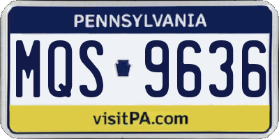 PA license plate MQS9636