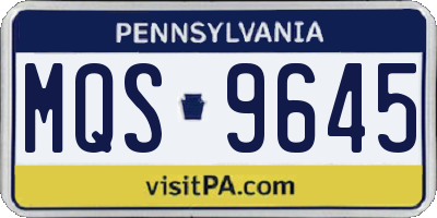 PA license plate MQS9645