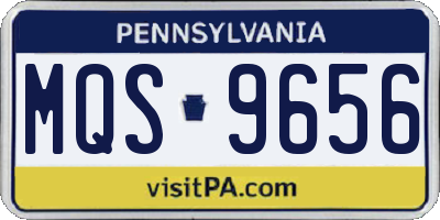 PA license plate MQS9656