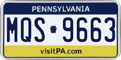 PA license plate MQS9663