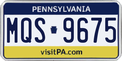 PA license plate MQS9675