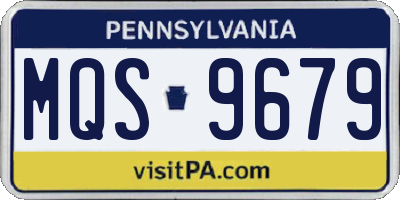 PA license plate MQS9679