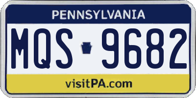 PA license plate MQS9682