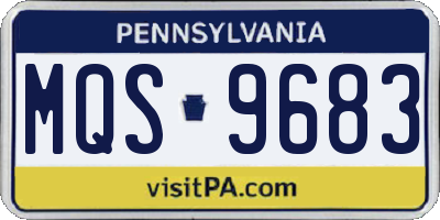 PA license plate MQS9683