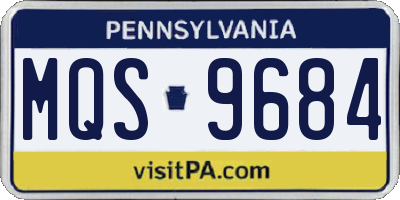 PA license plate MQS9684