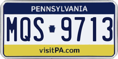 PA license plate MQS9713