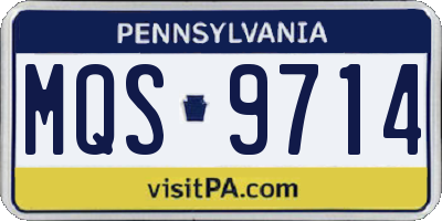 PA license plate MQS9714