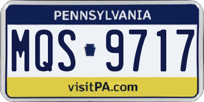 PA license plate MQS9717