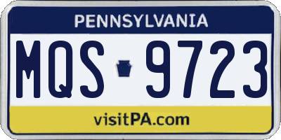 PA license plate MQS9723