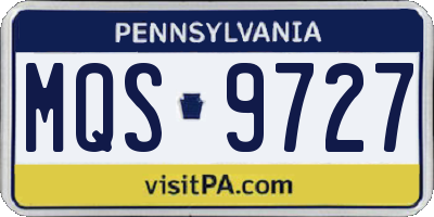 PA license plate MQS9727