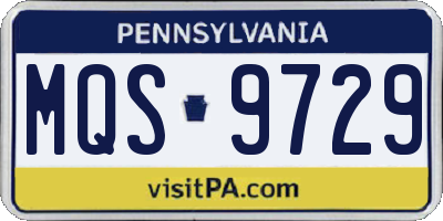 PA license plate MQS9729