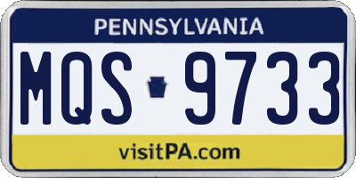 PA license plate MQS9733