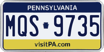 PA license plate MQS9735