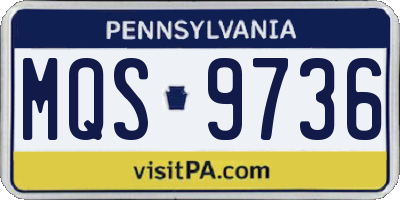 PA license plate MQS9736
