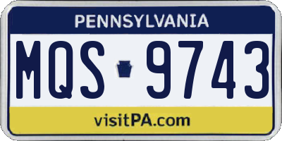 PA license plate MQS9743