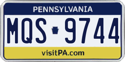 PA license plate MQS9744