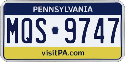 PA license plate MQS9747