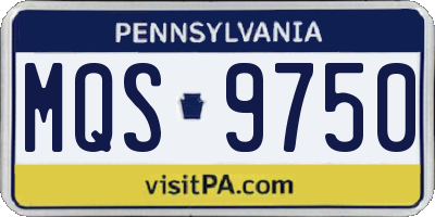 PA license plate MQS9750