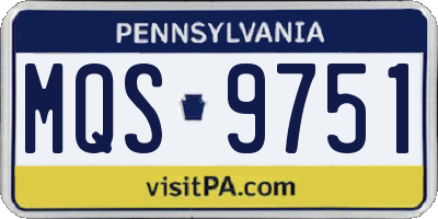 PA license plate MQS9751