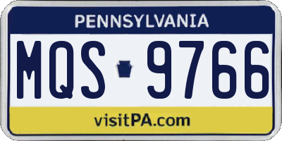 PA license plate MQS9766