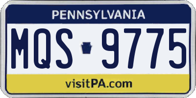PA license plate MQS9775