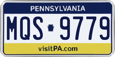 PA license plate MQS9779