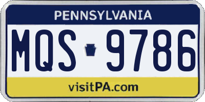 PA license plate MQS9786