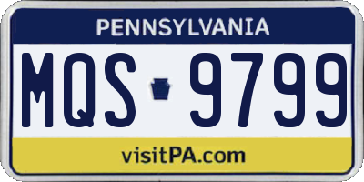 PA license plate MQS9799