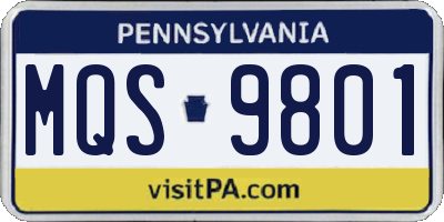 PA license plate MQS9801