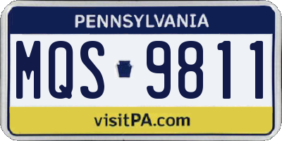 PA license plate MQS9811