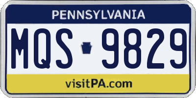 PA license plate MQS9829
